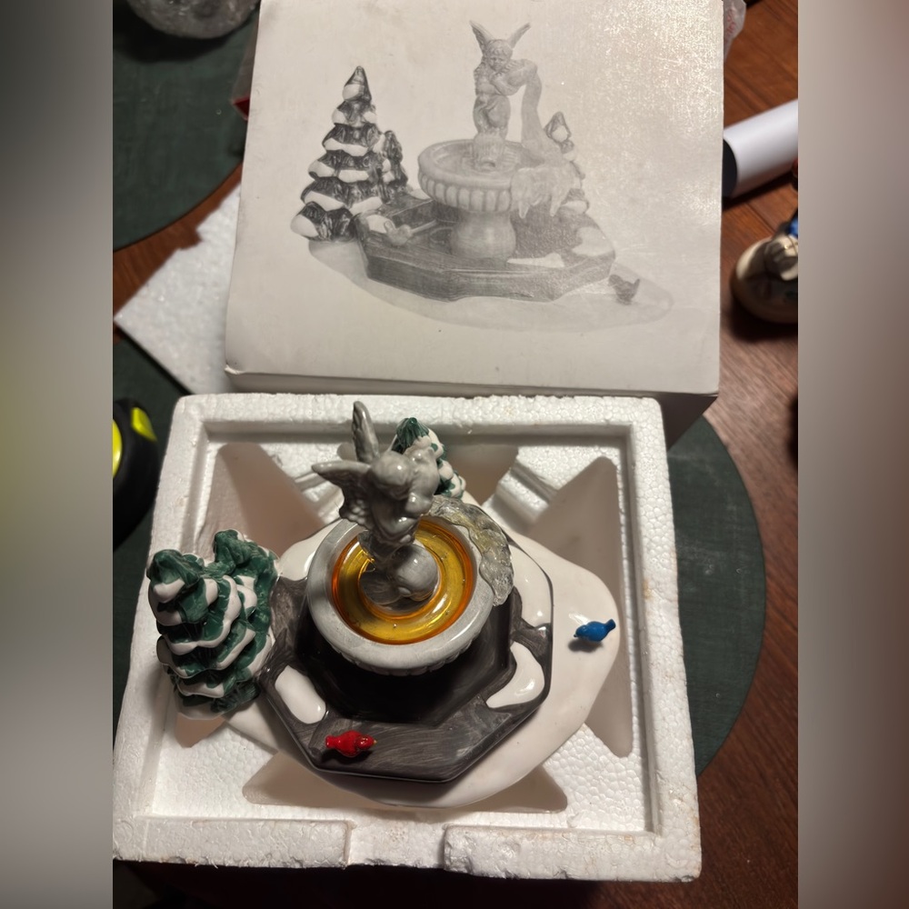 Department 56 Snow Village Angel fountain